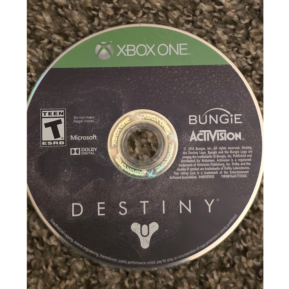 Destiny Xbox One Microsoft Bungie Activision Video Game Disc Only 84693010US